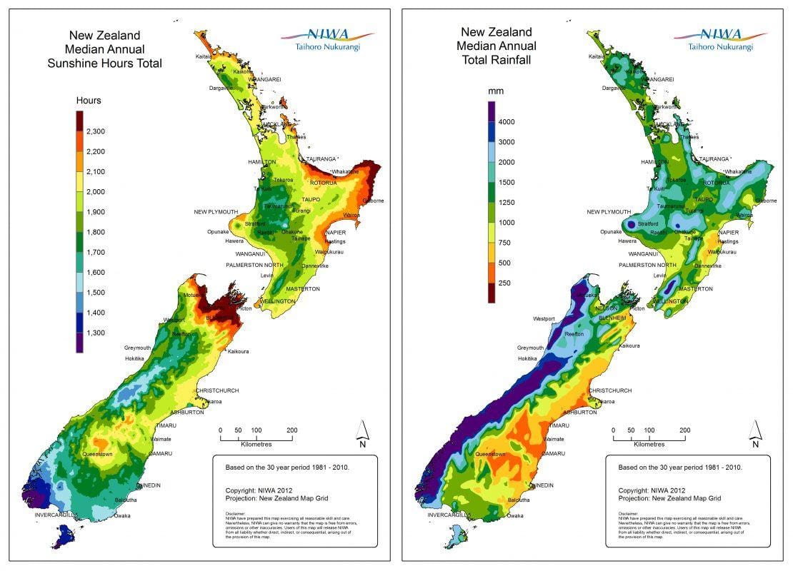 Mapa de nova zelândia clima