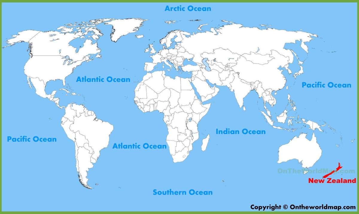 nova zelândia localização no mapa