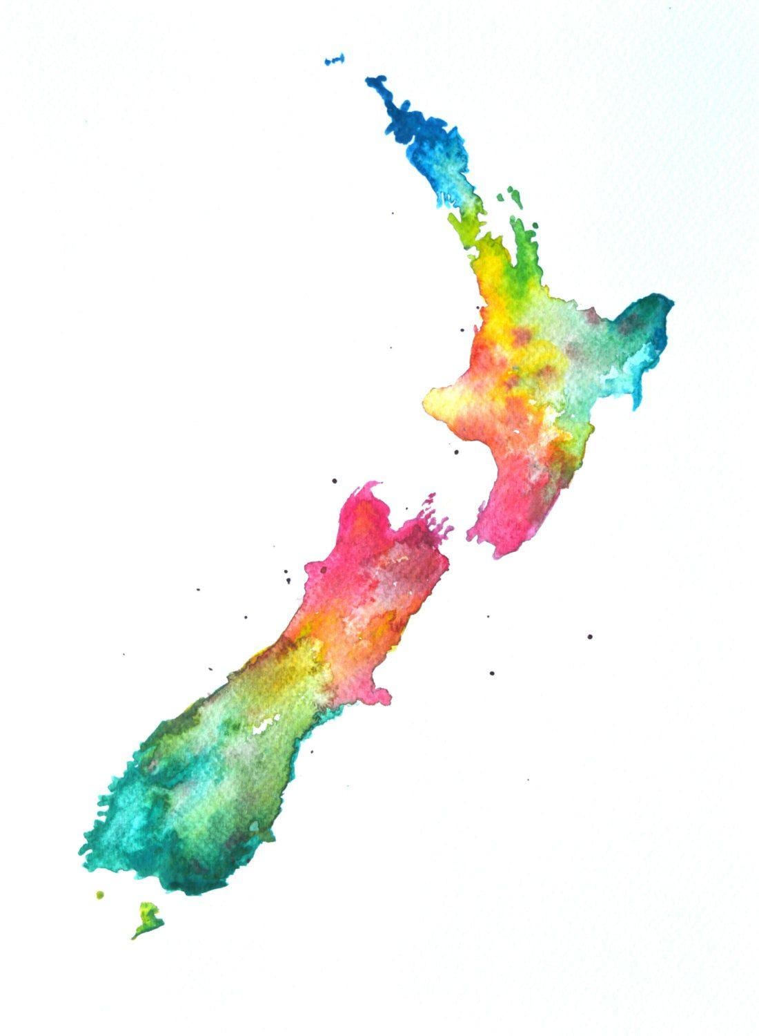 Mapa de nova zelândia arte