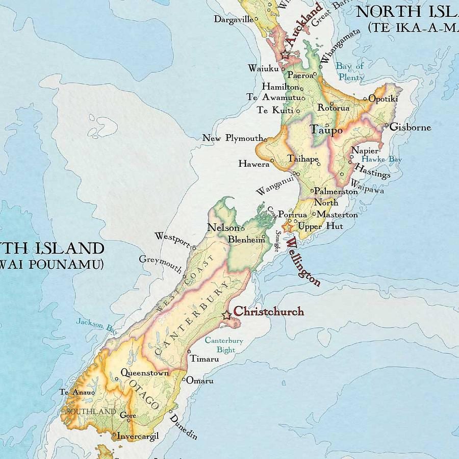 Mapa de nova zelândia impressão