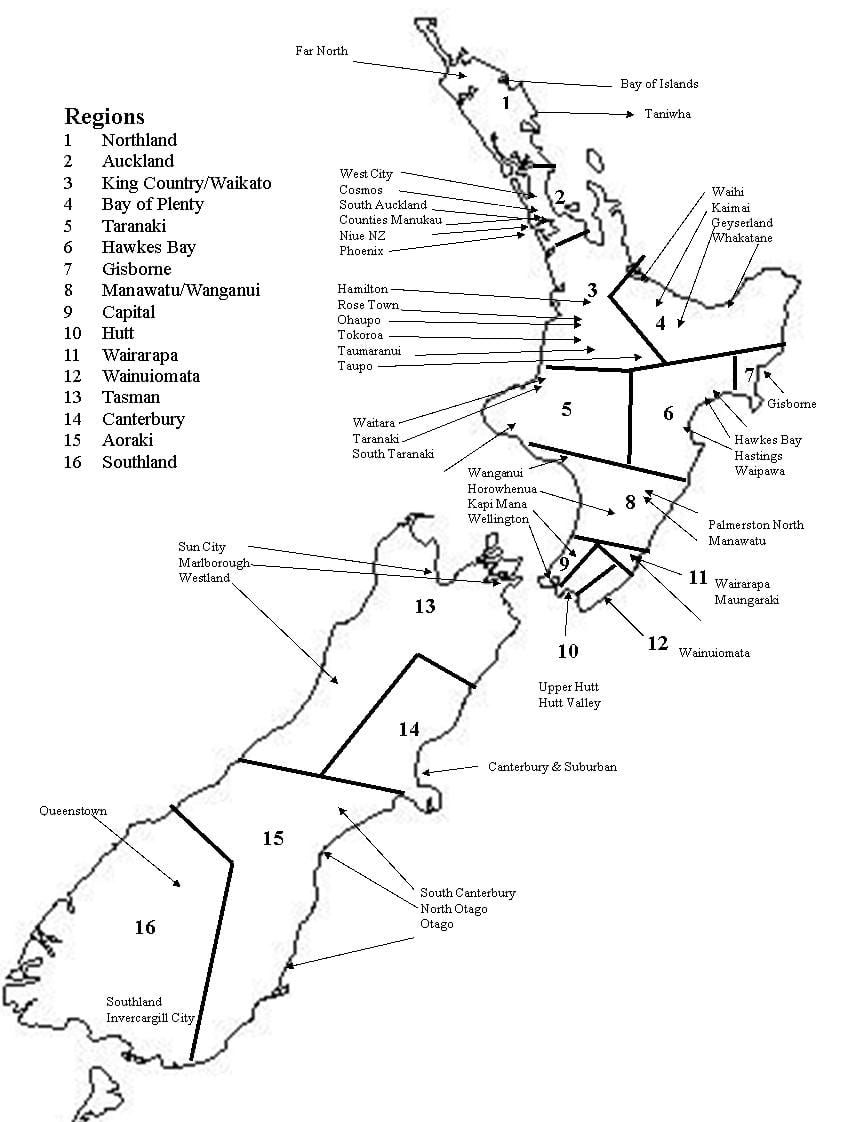 preto e branco mapa de nova zelândia