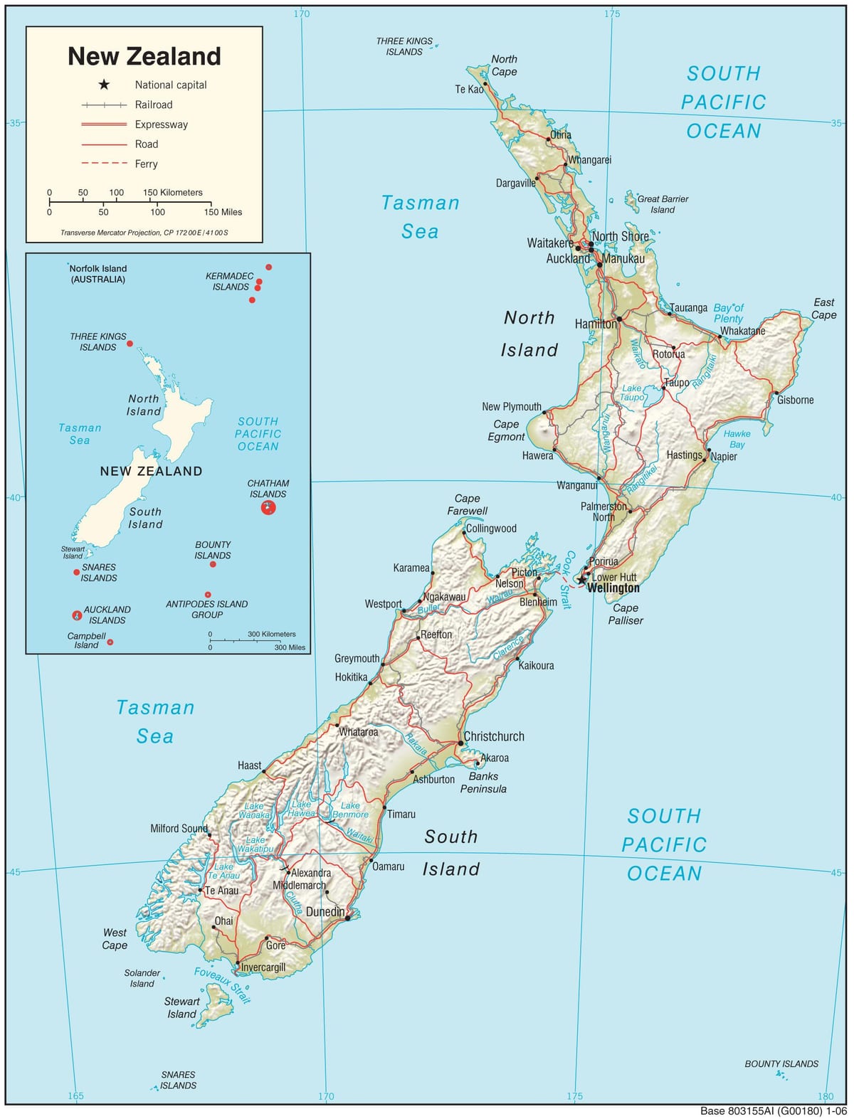 nova zelândia mapa hd