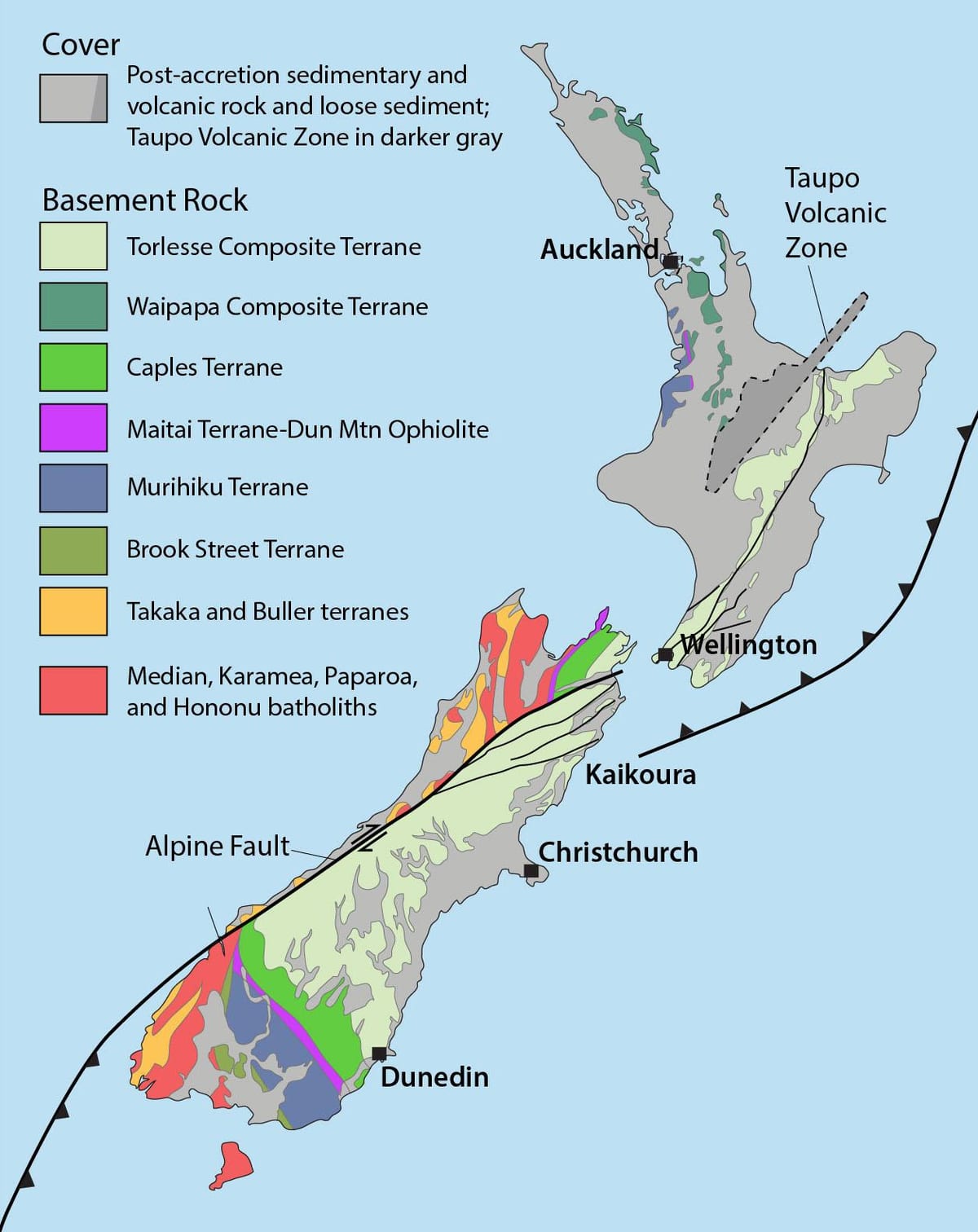 Mapa de nova zelândia recursos naturais