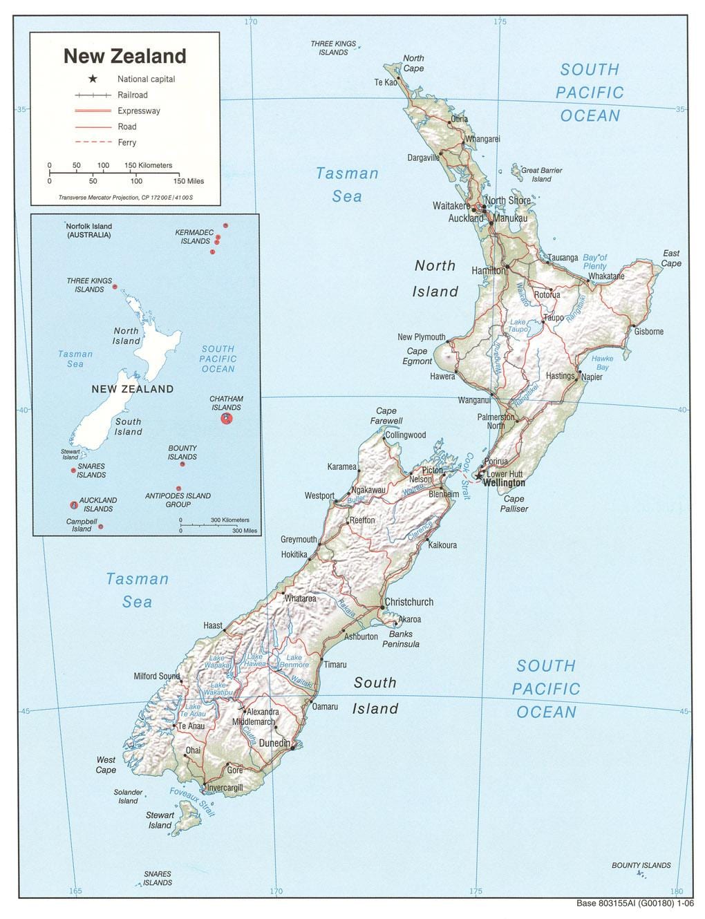 nova zelândia rios mapa