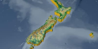 Mapa 3d da nova zelândia