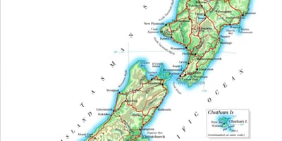 Mapa da grande nova zelândia