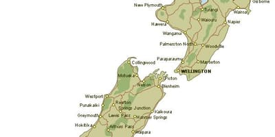 Mapa detalhado da nova zelândia