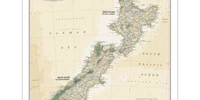 National geographic, nova zelândia mapa