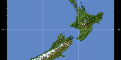 Nova zelândia terra mapa