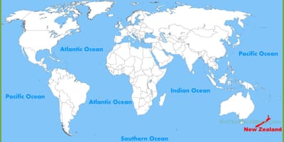 Nova zelândia localização no mapa
