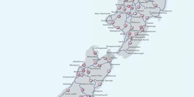 Nova zelândia estradas mapa