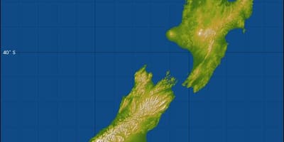 Nova zelândia altitude mapa