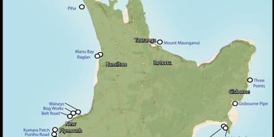 Mapa de nova zelândia surf