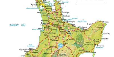 Mapa do norte da nova zelândia