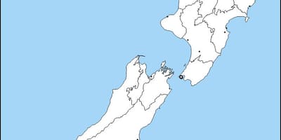 Mapa em branco da austrália e nova zelândia