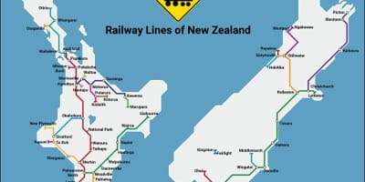 Nova zelândia rede ferroviária mapa