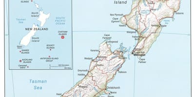 Nova zelândia rios mapa