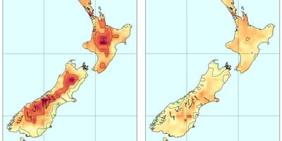 Mapa de nova zelândia temperatura