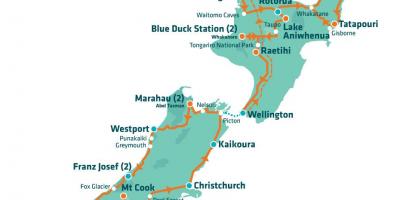 Nova zelândia atracções turísticas mapa