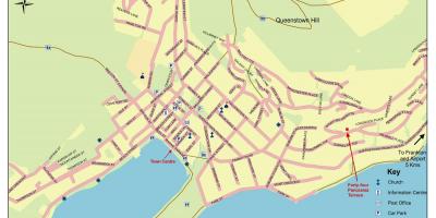 Rua mapa de queenstown na nova zelândia