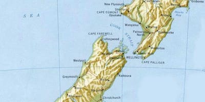 Wellington, de nova zelândia no mapa